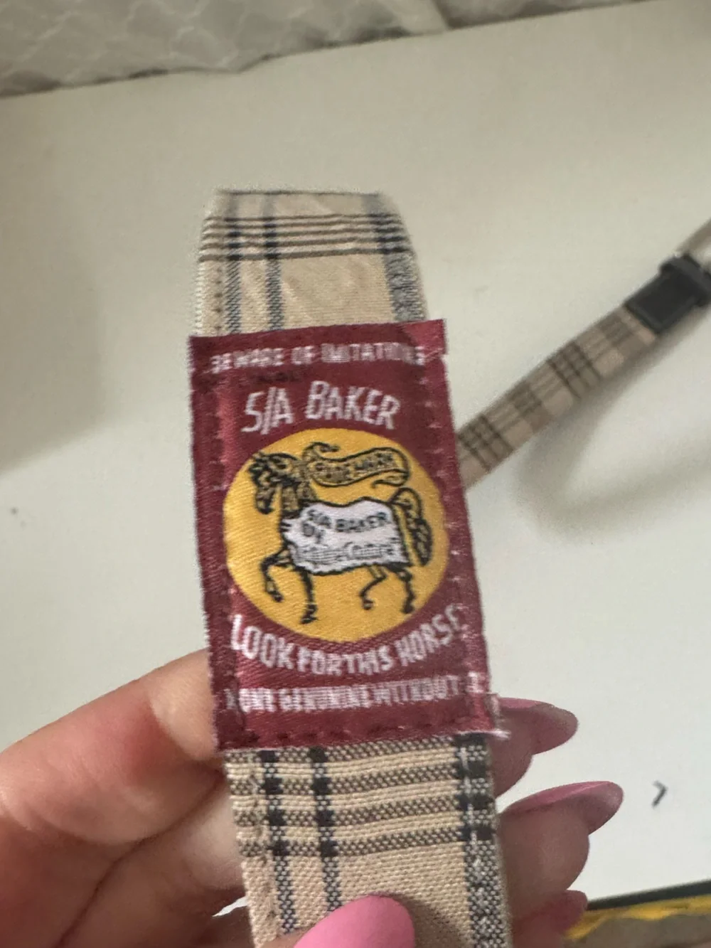 Equine Couture Original  5/A Baker Ladies Classic Plaid Belt Size Large 44”